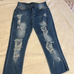 New size med jeans have been cut to short